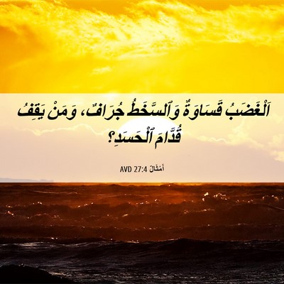 Picture 06 - أَمْثَالٌ 27:4 AVD - اَلْغَضَبُ قَسَاوَةٌ - Bible Verse Picture