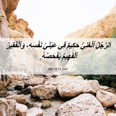 Picture 06 - أَمْثَالٌ 28:11 AVD - اَلرَّجُلُ ٱلْغَنِيُّ - Bible Verse Picture