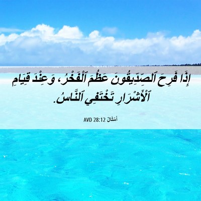 Picture 06 - أَمْثَالٌ 28:12 AVD - إِذَا فَرِحَ - Bible Verse Picture