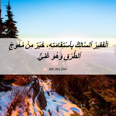 Picture 06 - أَمْثَالٌ 28:6 AVD - اَلْفَقِيرُ ٱلسَّالِكُ - Bible Verse Picture