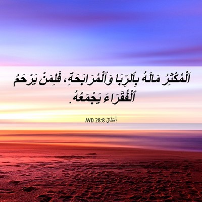 Picture 06 - أَمْثَالٌ 28:8 AVD - اَلْمُكْثِرُ مَالَهُ - Bible Verse Picture
