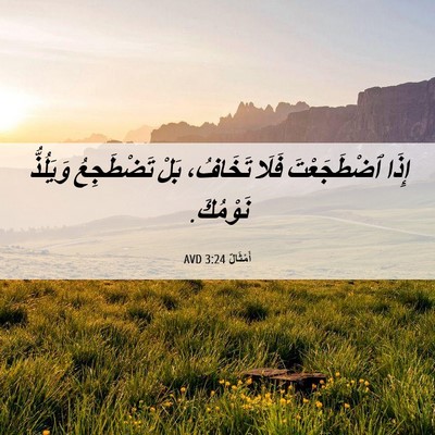 Picture 06 - أَمْثَالٌ 3:24 AVD - إِذَا ٱضْطَجَعْتَ فَلَا - Bible Verse Picture