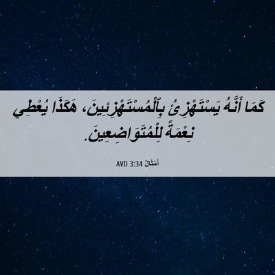 Picture 06 - أَمْثَالٌ 3:34 AVD - كَمَا أَنَّهُ - Bible Verse Picture
