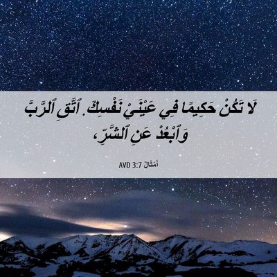 Picture 06 - أَمْثَالٌ 3:7 AVD - لَا تَكُنْ حَكِيمًا فِي - Bible Verse Picture
