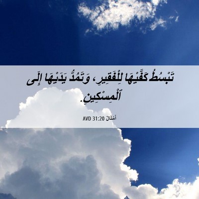 Picture 06 - أَمْثَالٌ 31:20 AVD - تَبْسُطُ كَفَّيْهَا - Bible Verse Picture