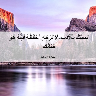Picture 06 - أَمْثَالٌ 4:13 AVD - تَمَسَّكْ بِٱلْأَدَبِ، - Bible Verse Picture