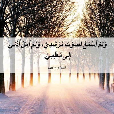 Picture 06 - أَمْثَالٌ 5:13 AVD - وَلَمْ أَسْمَعْ لِصَوْتِ - Bible Verse Picture