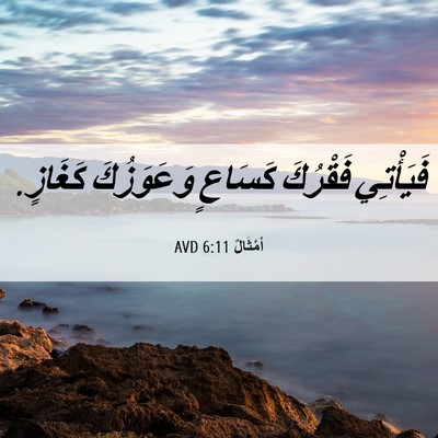 Picture 06 - أَمْثَالٌ 6:11 AVD - فَيَأْتِي فَقْرُكَ - Bible Verse Picture