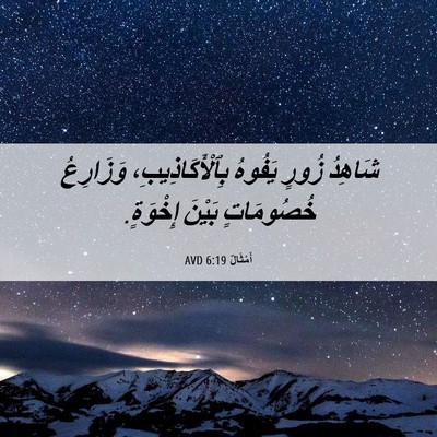 Picture 06 - أَمْثَالٌ 6:19 AVD - شَاهِدُ زُورٍ يَفُوهُ - Bible Verse Picture