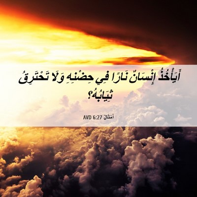 Picture 06 - أَمْثَالٌ 6:27 AVD - أَيَأْخُذُ إِنْسَانٌ - Bible Verse Picture