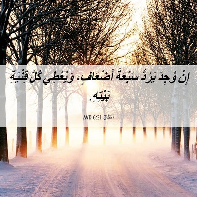 Picture 06 - أَمْثَالٌ 6:31 AVD - إِنْ وُجِدَ يَرُدُّ - Bible Verse Picture
