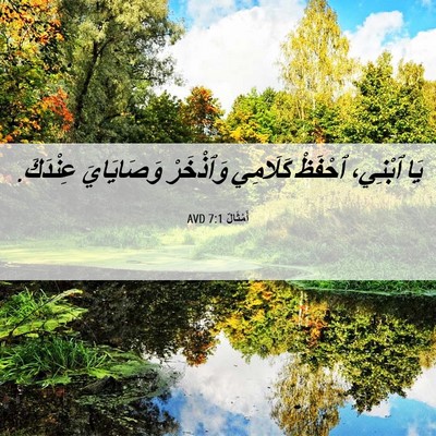 Picture 06 - أَمْثَالٌ 7:1 AVD - يَا ٱبْنِي، ٱحْفَظْ - Bible Verse Picture