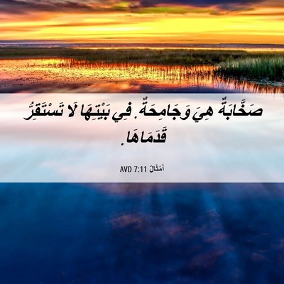 Picture 06 - أَمْثَالٌ 7:11 AVD - صَخَّابَةٌ هِيَ - Bible Verse Picture