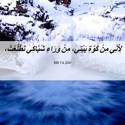 Picture 06 - أَمْثَالٌ 7:6 AVD - لِأَنِّي مِنْ كُوَّةِ - Bible Verse Picture