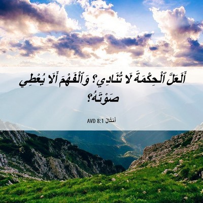 Picture 06 - أَمْثَالٌ 8:1 AVD - أَلَعَلَّ ٱلْحِكْمَةَ لَا - Bible Verse Picture