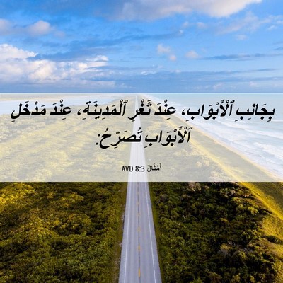 Picture 06 - أَمْثَالٌ 8:3 AVD - بِجَانِبِ ٱلْأَبْوَابِ، - Bible Verse Picture
