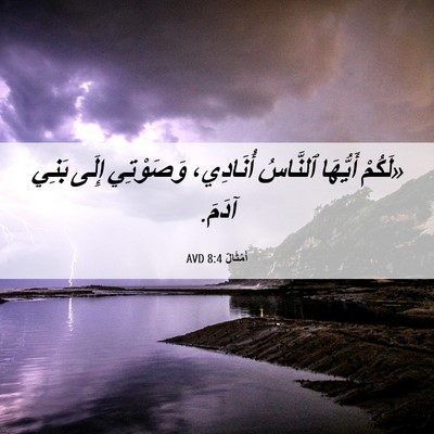 Picture 06 - أَمْثَالٌ 8:4 AVD - «لَكُمْ أَيُّهَا ٱلنَّاسُ - Bible Verse Picture