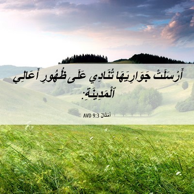 Picture 06 - أَمْثَالٌ 9:3 AVD - أَرْسَلَتْ جَوَارِيَهَا - Bible Verse Picture