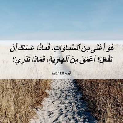 Picture 06 - أَيُّوبَ 11:8 AVD - هُوَ أَعْلَى مِنَ - Bible Verse Picture