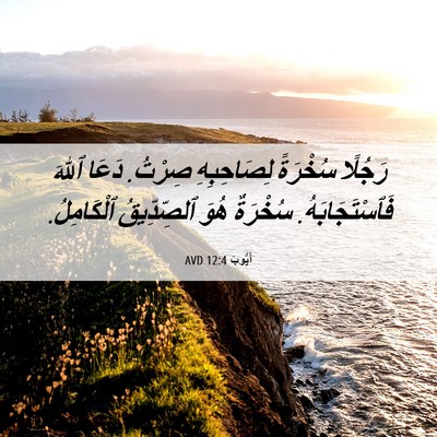 Picture 06 - أَيُّوبَ 12:4 AVD - رَجُلًا سُخْرَةً - Bible Verse Picture