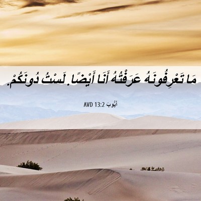 Picture 06 - أَيُّوبَ 13:2 AVD - مَا تَعْرِفُونَهُ - Bible Verse Picture