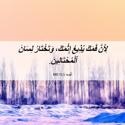 Picture 06 - أَيُّوبَ 15:5 AVD - لِأَنَّ فَمَكَ يُذِيعُ - Bible Verse Picture