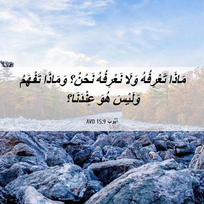 Picture 06 - أَيُّوبَ 15:9 AVD - مَاذَا تَعْرِفُهُ وَلَا - Bible Verse Picture