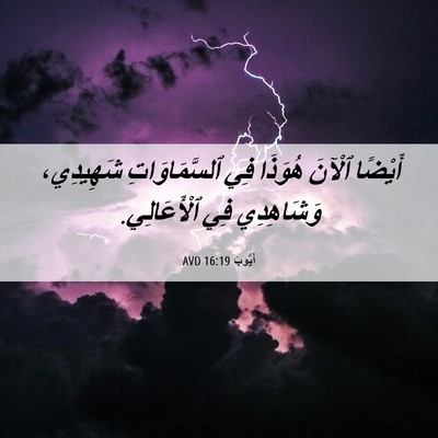 Picture 06 - أَيُّوبَ 16:19 AVD - أَيْضًا ٱلْآنَ هُوَذَا فِي - Bible Verse Picture