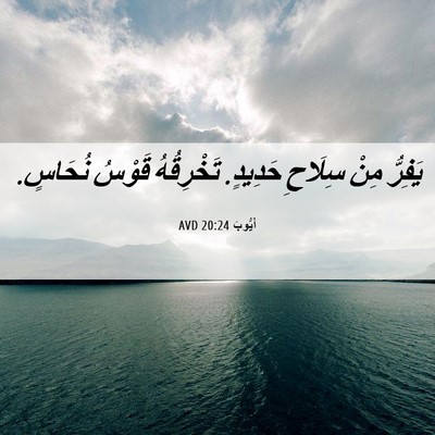 Picture 06 - أَيُّوبَ 20:24 AVD - يَفِرُّ مِنْ سِلَاحِ - Bible Verse Picture