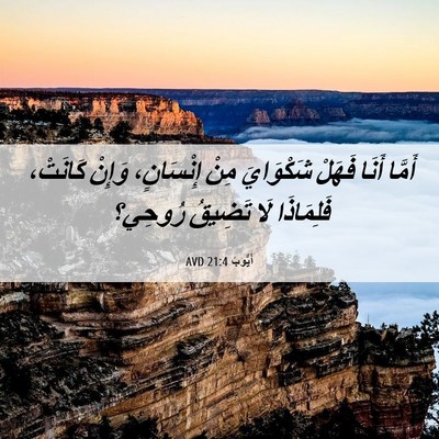 Picture 06 - أَيُّوبَ 21:4 AVD - أَمَّا أَنَا فَهَلْ - Bible Verse Picture