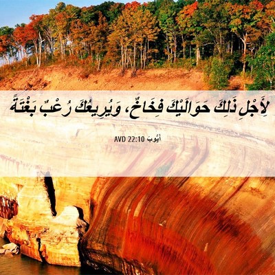 Picture 06 - أَيُّوبَ 22:10 AVD - لِأَجْلِ ذَلِكَ - Bible Verse Picture