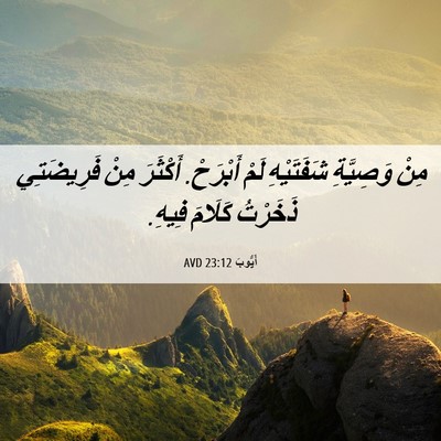 Picture 06 - أَيُّوبَ 23:12 AVD - مِنْ وَصِيَّةِ شَفَتَيْهِ - Bible Verse Picture