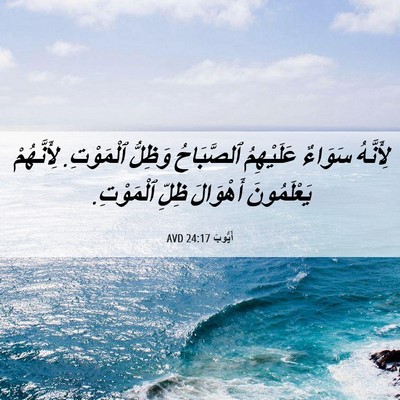 Picture 06 - أَيُّوبَ 24:17 AVD - لِأَنَّهُ سَوَاءٌ - Bible Verse Picture