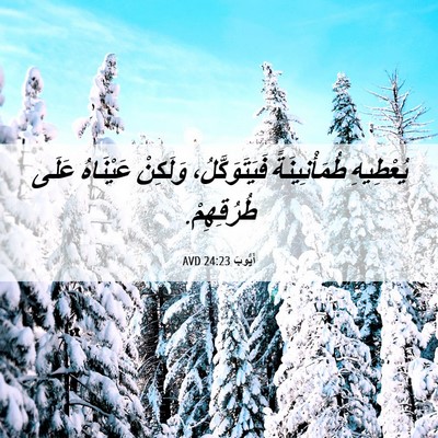 Picture 06 - أَيُّوبَ 24:23 AVD - يُعْطِيهِ طُمَأْنِينَةً - Bible Verse Picture