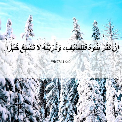 Picture 06 - أَيُّوبَ 27:14 AVD - إِنْ كَثُرَ بَنُوهُ - Bible Verse Picture