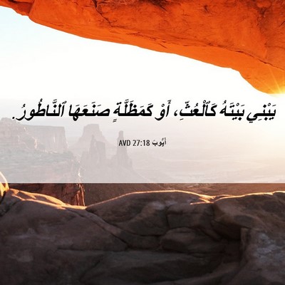 Picture 06 - أَيُّوبَ 27:18 AVD - يَبْنِي بَيْتَهُ - Bible Verse Picture