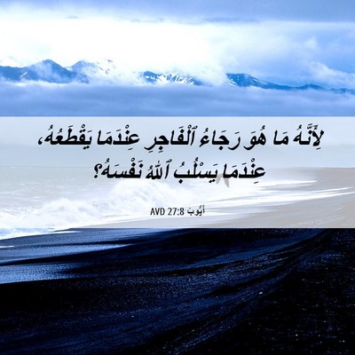 Picture 06 - أَيُّوبَ 27:8 AVD - لِأَنَّهُ مَا هُوَ رَجَاءُ - Bible Verse Picture