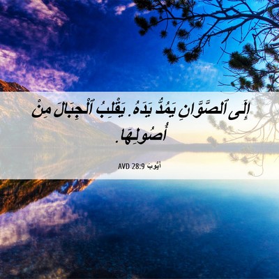Picture 06 - أَيُّوبَ 28:9 AVD - إِلَى ٱلصَّوَّانِ يَمُدُّ - Bible Verse Picture