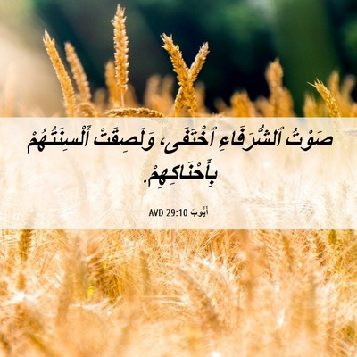 Picture 06 - أَيُّوبَ 29:10 AVD - صَوْتُ ٱلشُّرَفَاءِ - Bible Verse Picture