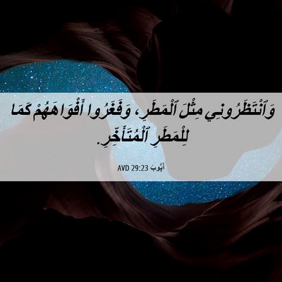 Picture 06 - أَيُّوبَ 29:23 AVD - وَٱنْتَظَرُونِي مِثْلَ - Bible Verse Picture