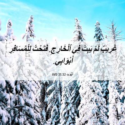 Picture 06 - أَيُّوبَ 31:32 AVD - غَرِيبٌ لَمْ يَبِتْ فِي - Bible Verse Picture