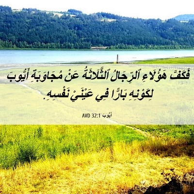 Picture 06 - أَيُّوبَ 32:1 AVD - فَكَفَّ هَؤُلَاءِ - Bible Verse Picture