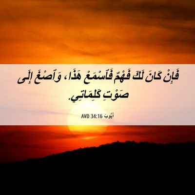 Picture 06 - أَيُّوبَ 34:16 AVD - فَإِنْ كَانَ لَكَ فَهْمٌ - Bible Verse Picture