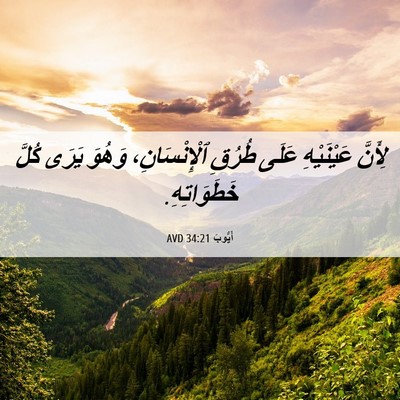 Picture 06 - أَيُّوبَ 34:21 AVD - لِأَنَّ عَيْنَيْهِ عَلَى - Bible Verse Picture