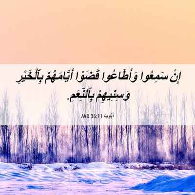 Picture 06 - أَيُّوبَ 36:11 AVD - إِنْ سَمِعُوا وَأَطَاعُوا - Bible Verse Picture