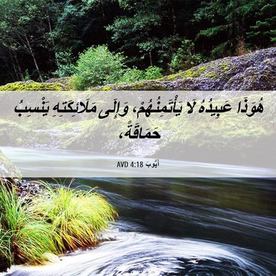 Picture 06 - أَيُّوبَ 4:18 AVD - هُوَذَا عَبِيدُهُ لَا - Bible Verse Picture