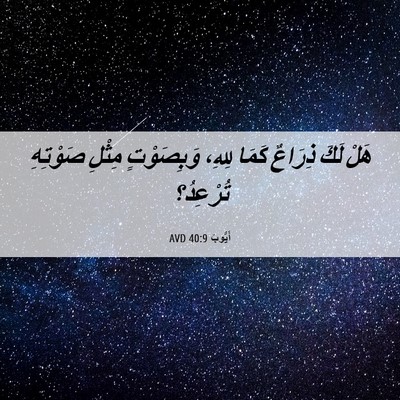 Picture 06 - أَيُّوبَ 40:9 AVD - هَلْ لَكَ ذِرَاعٌ كَمَا - Bible Verse Picture