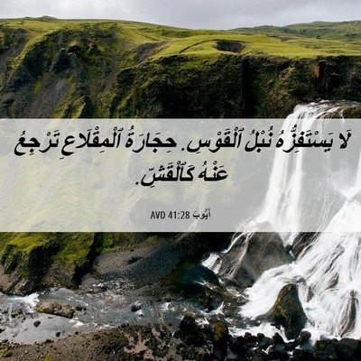 Picture 06 - أَيُّوبَ 41:28 AVD - لَا يَسْتَفِزُّهُ نُبْلُ - Bible Verse Picture