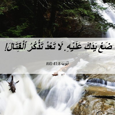 Picture 06 - أَيُّوبَ 41:8 AVD - ضَعْ يَدَكَ عَلَيْهِ. لَا - Bible Verse Picture