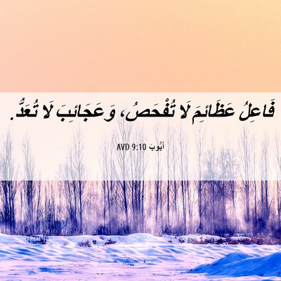 Picture 06 - أَيُّوبَ 9:10 AVD - فَاعِلُ عَظَائِمَ لَا - Bible Verse Picture